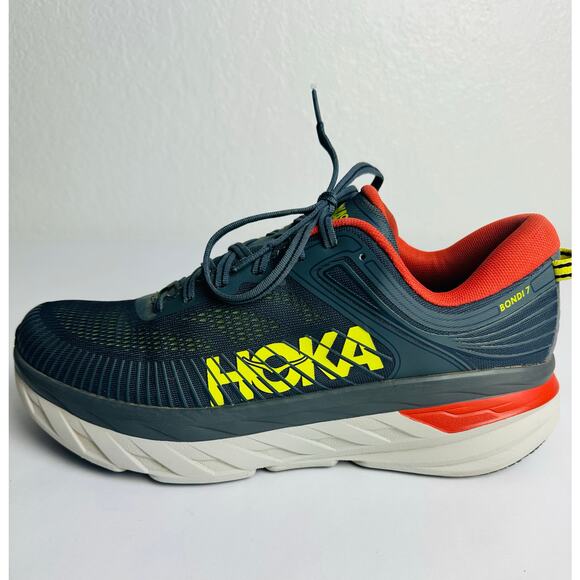 Hoka One One M Bondi 7 Men's Size 10.5 Running Shoes Gray Turbulence Chill - Picture 7 of 11